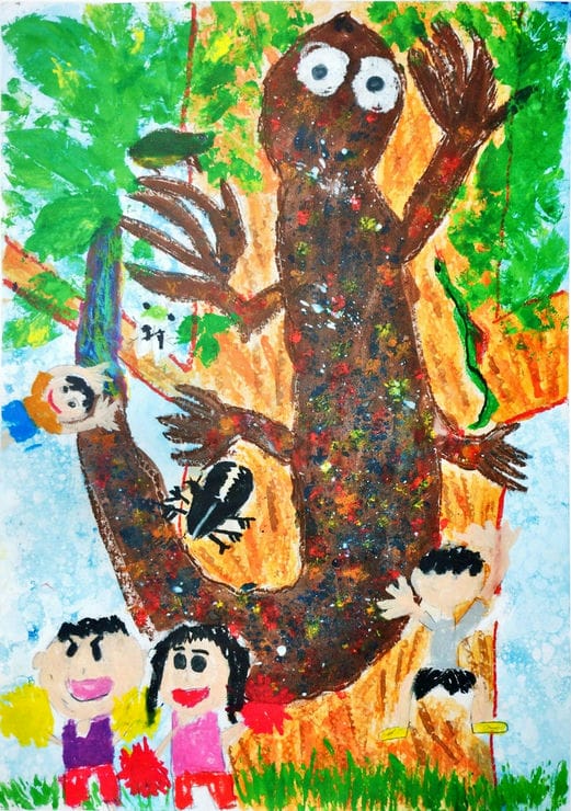 MOA美術館奨励賞 佐渡市立加茂小学校 2年生 市橋　敬太「よーい、どん！　どちらがはやいかきょうそうだ！」