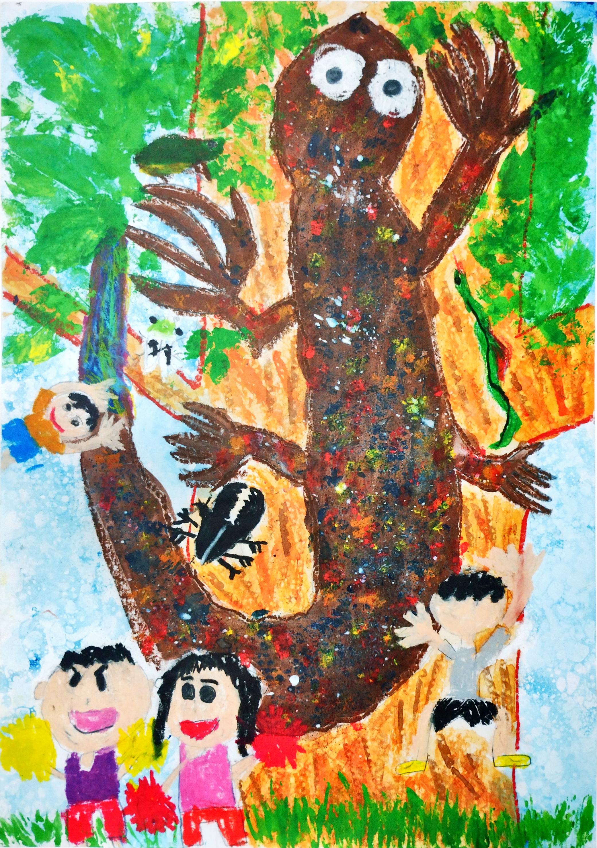 MOA美術館奨励賞 佐渡市立加茂小学校 2年生 市橋　敬太 「よーい、どん！　どちらがはやいかきょうそうだ！」