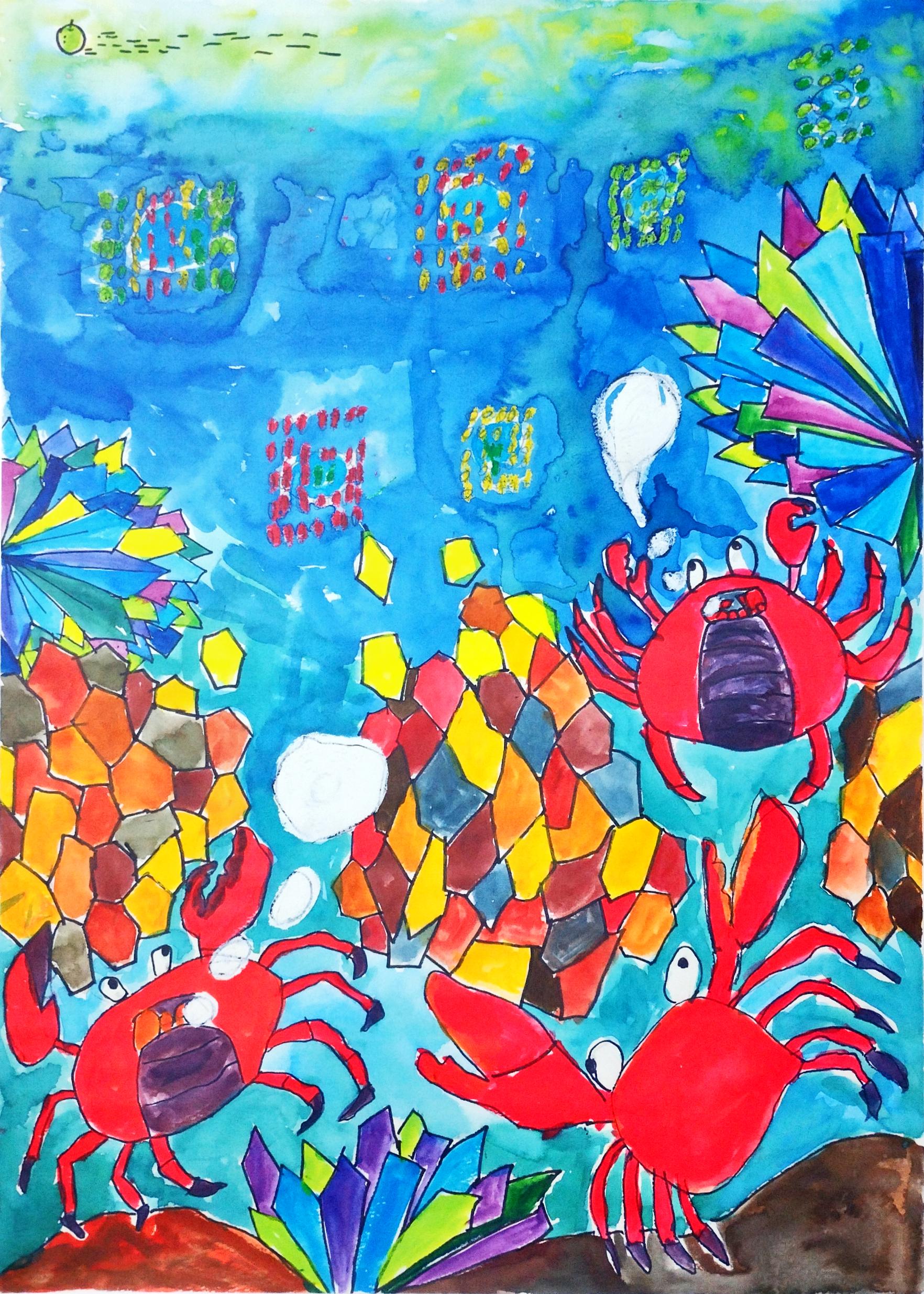 実行委員長賞 相川小学校 6年生 田中　康誠「12月の川の底」