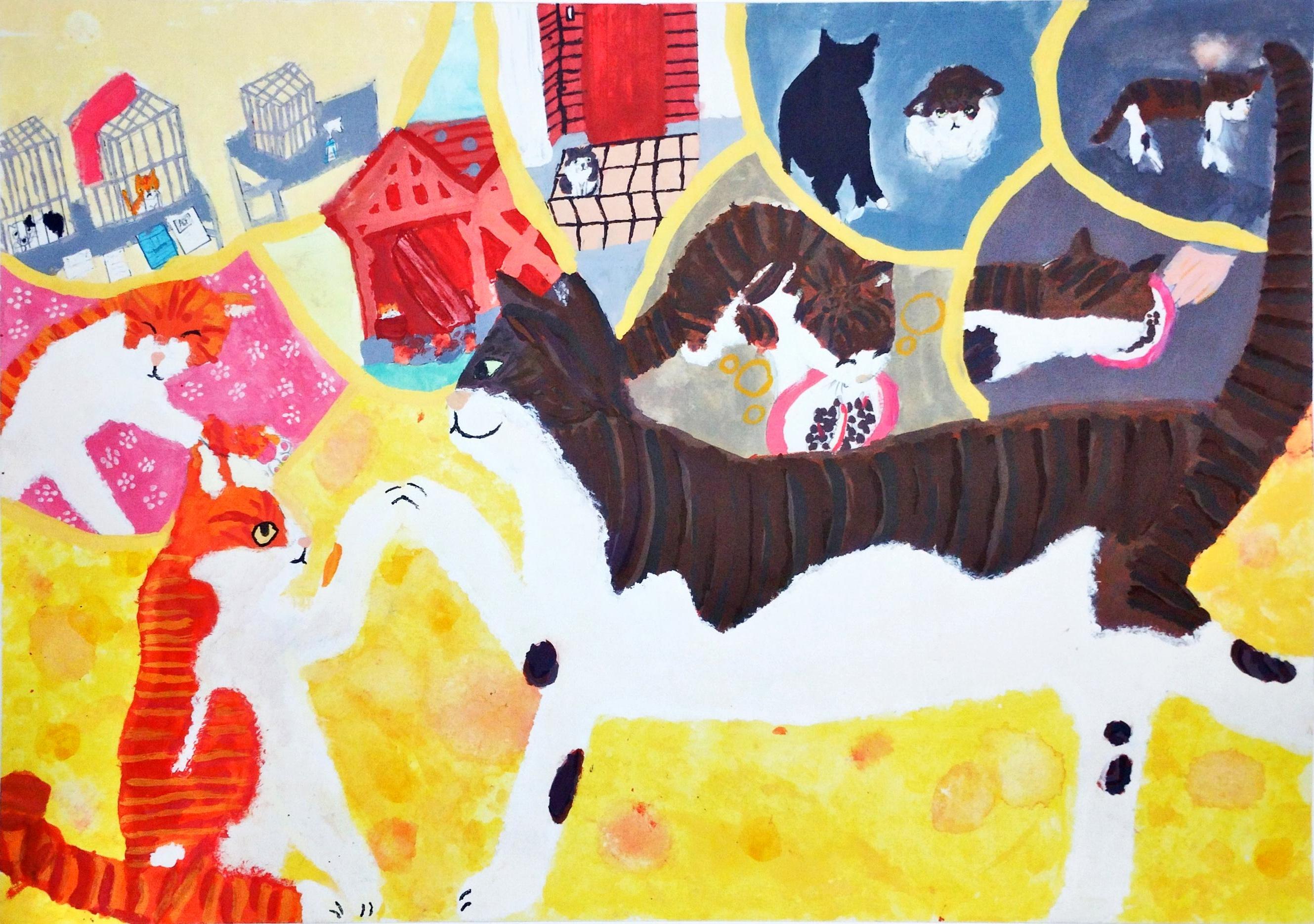 審査委員長賞 加茂小学校　5年生 山本　心葉 「バトンタッチ」